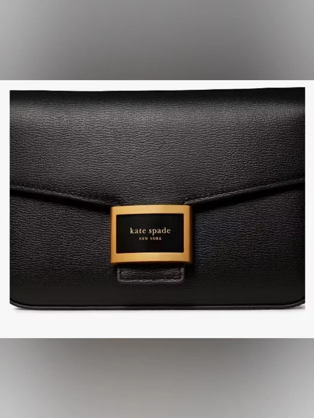 New Kate Spade ♠️ Katy Textured Black Leather Flap Chain bag Purse
